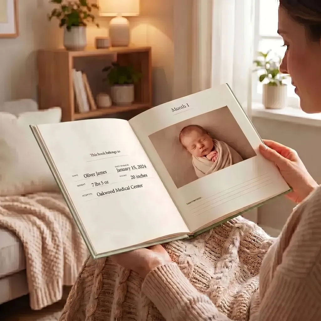 Personalized baby photo album lifestyle